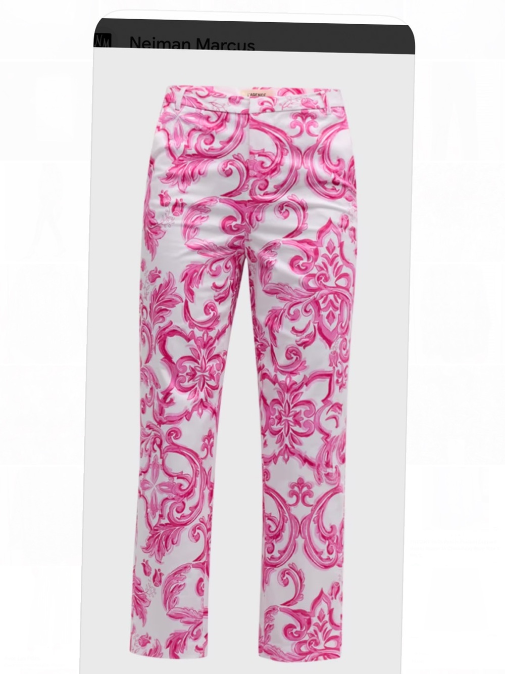 L'AGENCE Ludivine Trouser In Pink And White NWT Size 2